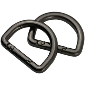 TANJUN 2 Pack D Ring Spring Key Hooks Keyring Clip Buckles Clasp Clamps for Belt Backpacks Handbag Purse Strap
