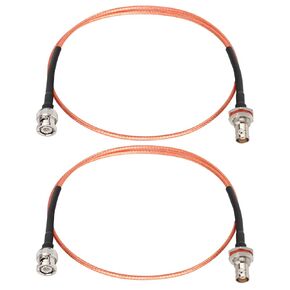XRDS -RF BNC Cable 1FT 2PCS, 50 Ohm BNC Cable BNC Male to Female Bulkhead Mount RG316 Coax for Wireless Microphone System Receiver CB Radio UHF VHF Ham Radio Amateur Radio Mobile Radio Antenna