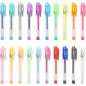 NIKO Gel Pen Mini 20 Glitter Colored Pens ，1 Pack