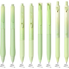 BAYTORY 8Pcs Gel Pens Black Ink, Retractable ST Fine Point 0.5mm Quick Dry Ink Pen, Smooth Writing for School Supplies Journaling (Purple)