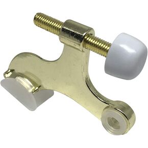 Litepak Hinge Pin Door Stop 2 1/2" x 3 1/4" Heavy Duty Stopper w/Rubber Tip Steel Screw (Satin Nickel, 1 Pack)