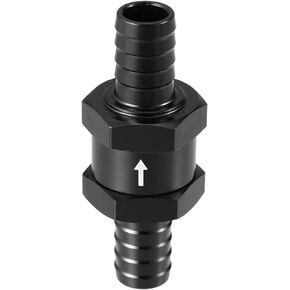 Fuel Check Valve One Way/Inner Non Return One Way Check Valve for Car Fuel Petrol Gasoline Diesel/Durable 0.47" 12mm OD / 1 Pcs Black