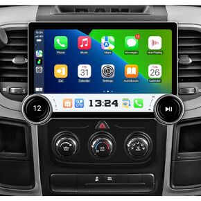 11.6 Inch QLED 2K Diamond Touch Screen Android Car Stereo for Dodge RAM 1500 2500 3500 2013-2018,Wireless CarPlay Auto 5G WiFi Bluetooth GPS Navigation Upgrade Radio Player 4+64GB Dual Knobs Control
