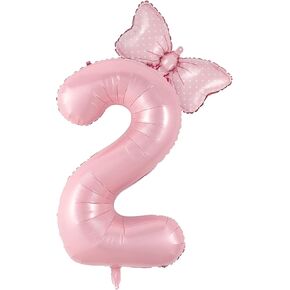 Birthday Number Balloons Pink Happy Birthday Number Balloons Decorated with 40 "Number Balloons Party Supplies (2)