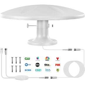 Outdoor RV TV Antenna Enlargement Digital high -Definition TV Antenna, 360 ° Long -Distance Receiving Smart Antenna, Easy to Install -Suitable for RV Trailers for RV Camping Cars