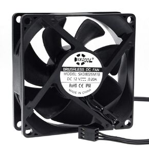 80mm DC 12V Waterproof Cooling Fan,80X80X25mm High Speed CFM,for Computer Chassis Cabinets PC Cooler