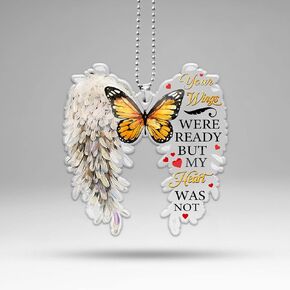 in Loving Memory Car Charm for Rear View Mirror Accessories, Memorial Ornament for Loss of Loved One Sympathy Gift Car Mirror Hanger, Limb Has Fallen Cardinal Hanging Charm Interior Rearview
