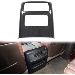 RT-TCZ for Silverado Rear AC Air Vents Panel Trim Cover, Carbon Fiber Interior Accessories for Chevrolet Silverado Suburban GMC Sierra 2014-2017