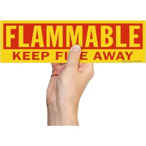 SmartSign - S-6492-MG-3.5x12 Magnetic Sign, Legend "Flammable Keep Fire Away", 3.5" high x 12" wide, Red on Yellow