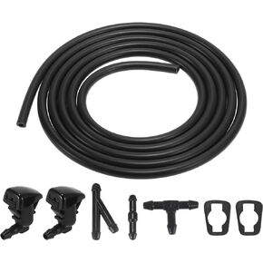 X AUTOHAUX Front Windshield Washer Nozzles Kit for Ford Focus 2.2 Meters Windshield Washer Hose with 3pcs Connectors Replaces 8S4Z17603AA