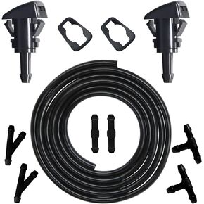 Windshield Washer Nozzle Kit Aftermarket Replacement Accessory Fit for KIA Motors RH LH, Hyundai Accent, Santa Fe, Sonata. OEM #: 98630-3J000.
