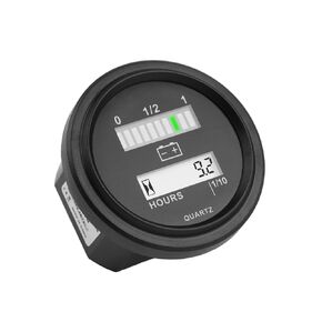 Runleader 12V/24V 36V 48V 72V Battery Fuel Gauge Meter,Battery Level Meter,Resettable TOT Hours,Lead Acid Battery Applicably(But Not Trojan),for Golf Cart Club Car Forklift Scrubber Machine Floor (1)