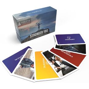 metaFox Stronger You | 52 strengths cards for coaching, therapy, workshops & team building | Sturdy coaching cards with strengths, icons & images, stable & compact format for multiple reuse