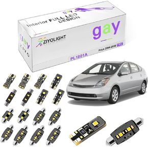 PL1801A Replacement for Toyota Prius 2004-2009 LED Interior Light kit, 6000K White Dome Lights Accessories Package + License Plate Light Bulbs Upgrade (11 Bulbs)