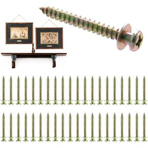Picture Hanging Screws, Bear Claw Picture Hanging Screws, 40 Pack Double Headed Bear Claw Screws, Bearclaw Screws for Hanging Holiday Decorations (Long, 40)