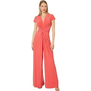 Vince Camuto V-Neck Twist Front Jumpsuit Coral LG