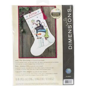 Dimensions Jolly Trio Stocking Counted Cross Stitch Kit16in Long 14 Count