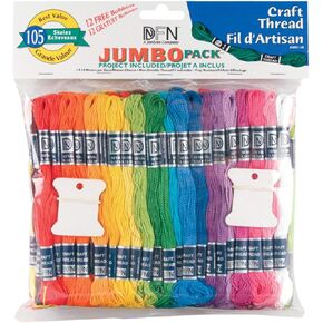 Janlynn Value 105 Skein Jumbo Craft Thread Pack, Multi