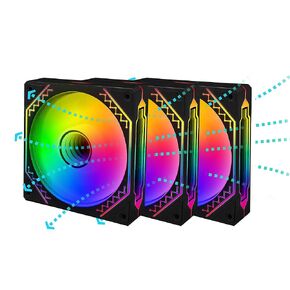 PANO-MOUNTS 120mm Reverse Airflow 5V 3Pin ARGB Addressable Infinity Mirror Fans with 4Pin PWM Control 800-1600RPM Suitable for PC Water Cooling and CPU Cooler White 3-Pack…