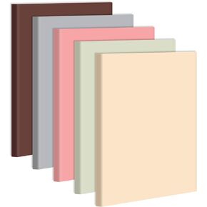 Tenceur 5 Pcs A4 College Ruled Notebook 8.5'' x 11'' Lined Journal 200 Pages Lined Artificial Leather Sketchbook for Writing Office School Business Home Gifts Supplies (Dark Color)