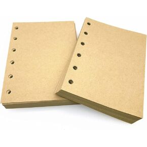 Retro Leaves Pendants PU Leather Cover Loose Leaf Blank Writing Journal Notebook Diary Gift (Coffee, A7(5 inch))