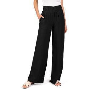 Love Tree Womens Smocked Waist Wide-Leg Tencel Summer Pants