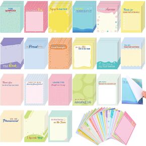 Qilery 100 Pcs Empowering Sticky Note Pads 3 x 4 Inch Employee Appreciation Note Pad Motivational Fun Cute Sticky Notepads Inspirational Self Stick Note Pad Gifts for Student Coworker Teacher Office