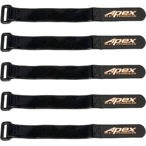 Apex RC Products 5 Pack 20mm x 200mm HD Rubberized Battery Straps Non-Slip 3030