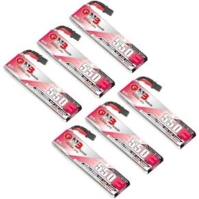 GAONENG 6pcs 550mAh 1S LiPo Battery 100C 3.8V HV LiHv Battery JST-PH 2.0 Cable Connector for Inductrix FPV Plus EMAX Tinyhawk Micro FPV Racing Drone