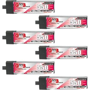 GAONENG 6 قطعة 550 مللي أمبير 1S بطارية ليبو 100C 3.8 فولت HV LiHv بطارية JST-PH 2.0 كابل موصل ل Inductrix FPV Plus EMAX Tinyhawk Micro FPV Racing Drone