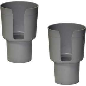 Gadjit Cup Keeper Adapter (2 Pk) expands Narrow Car Cup Holders from 2.5-3" up to 3.25" in Diameter to Hold Mugs, Convenience Store Cups, Water + Soda Bottles up to 3.25" Wide and 8-10" Tall (Gray)