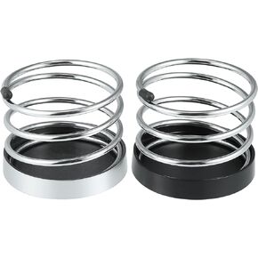 X AUTOHAUX 2pcs Dashboard in Dash Car Cup Holder Bottle Drink Water Cupholder Front Dashboard Cup Holders Black Silver Tone Universal for Car Truck Boat Caravan RV Van
