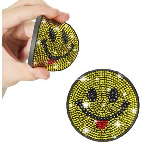Car Coasters, Cute Car Cup holder Coaster, Bling Car Accessories for Women Handmade with Crystal Rhinestones, Anti-slip, 2.75 Inches Fit Most of Cars, 2 Pack – Cool Skull