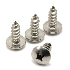 Stainless License Plate Screws Compatible with Chevrolet - Front or Rear Mounting - 18-8/304 Grade Stainless Steel - Fits All Models (Camaro, Tahoe, Suburban etc) (Pack of 4)