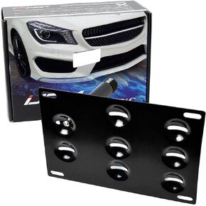 iJDMTOY No Drill Front Bumper Tow Hook License Plate Mounting Bracket Adapter Kit Compatible with 2014-up Mercedes CLA-Class GLA-Class