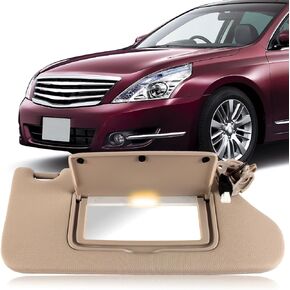 Left Driver Side Sun Visor Compatible with Nissan Altima 2013 2014 2015 2016 2017 2018,Sun Visor Replace 96401-3TA2A(Beige)