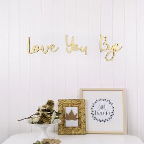 Love You Bye 3pcs Wooden Wall Letters Decor, Home Decor 10x8"" Living Room Wall Decor,Gifts for Women Wall Art Reminder of the Love of Family/Couple/Friend