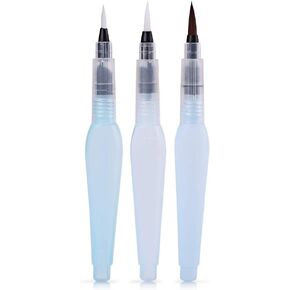 Walfront 3Ps Refillable Water Brush Pen Art Crafts Tool Watercolor Painting Calligraphy Ink Set, Painting Tools
