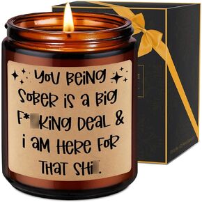 Fairy's Gift Sober Candle, Sobriety Gifts for Women Men, Funny Gifts for Sobriety, Sober Gifts for Women Men, Sobriety Anniversary Recovery Gifts, Sober Anniversary Congratulations Gifts for Him, Her