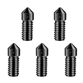 5 PCS Upgraded Hardened Steel Nozzles, 3D Printer Accessories High-Temperature Resistance 0.4mm Hardened Steel Nozzle for AnkerMake M5/M5C 3D Printer