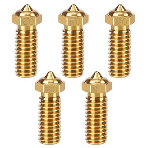 5PCS Brass Nozzle for QIDI 3D Printer, 0.2MM 0.4MM 0.6MM 0.8MM 1.0MM 3D Printer Parts High Speed Head Nozzles for Qidi X-SMART3/X-PLUS3/X-MAX3