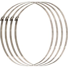 4 Pieces Large Size Metal Hose Clips 500mm / 19.7inch Stainless Steel Duct Clamps Hose Clamp Pipe Clamps Adjustable Ducting Clamps for Securing Hoses and Pipes Tube