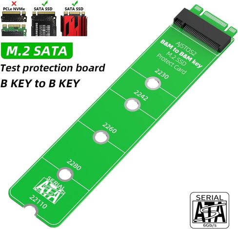 B&M Key to B&M Key M.2 SATA NGFF SSD بطاقة مهايئ حماية اختبار ممتدة لمفتاح B إلى B مفتاح بطاقة الشبكة بطاقة الصوت M.2 بطاقة تمديد-AJSTOS2 in Kuwait