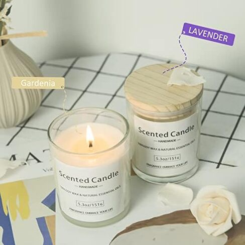 Scented Candles Gift Set for Women: Glass Aromatherapy Can Burn 40 Hours Household Aromatherapy Soy Wax Jar 5.3 oz Scented for Bathing Yoga Meditation Perfect Birthday Christmas Gifts 4 Pack in Saudi Arabia