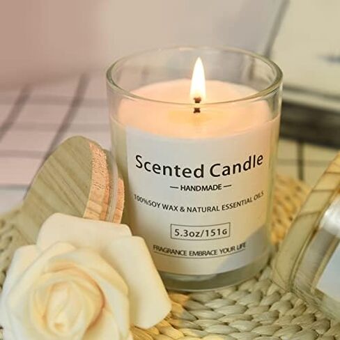 Scented Candles Gift Set for Women: Glass Aromatherapy Can Burn 40 Hours Household Aromatherapy Soy Wax Jar 5.3 oz Scented for Bathing Yoga Meditation Perfect Birthday Christmas Gifts 4 Pack in Saudi Arabia
