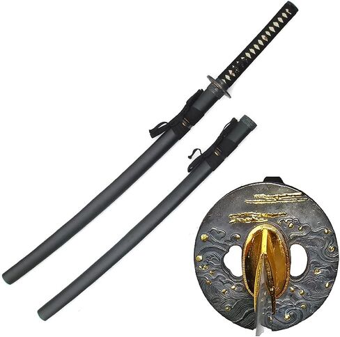 MAKOTO Handmade Sharp Katana Black Samurai Sword 40" in Saudi Arabia