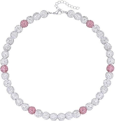 Baseball Necklace Ice Collection Necklace - Rhinestone Bling Necklace - Baseball Bling Necklace for Women Fashion Athlete Necklace Red white blue Bling Necklace Stylish Sports Accessory Jewerly Gifts for Men in Saudi Arabia