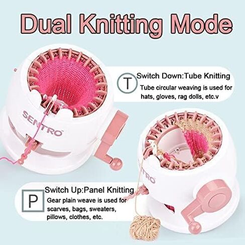 آلة الحياكة YNOLDCC 22 إبرة، طقم آلة حياكة مزدوجة، مجموعة آلة نسج مزدوجة دوارة للألواح أو جوارب قبعة وشاح متماسكة للأطفال، l11 (22 l3) in Saudi Arabia