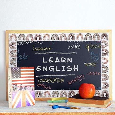 Boho Bulletin Board Border Rainbow Bulletin Board Borders Rainbow Straight Borders with Polka Dots and Hearts Classroom or Home School Decoration (Rainbow,36 Feet) in Saudi Arabia