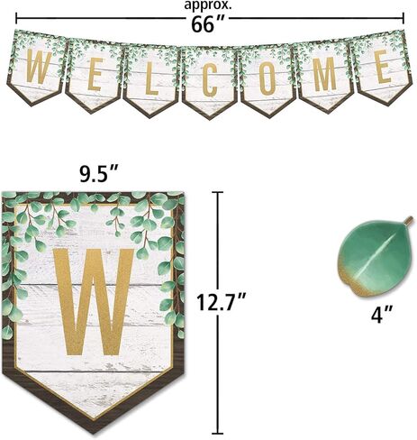 مجموعة لوحة الإعلانات الترحيبية بشعارات الأوكالبتوس من المعلم، بطول 6 أقدام، متعددة الألوان in Kuwait